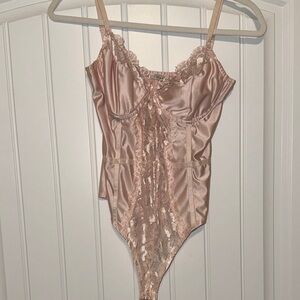 Haute Monde Pink Lace Bodysuit